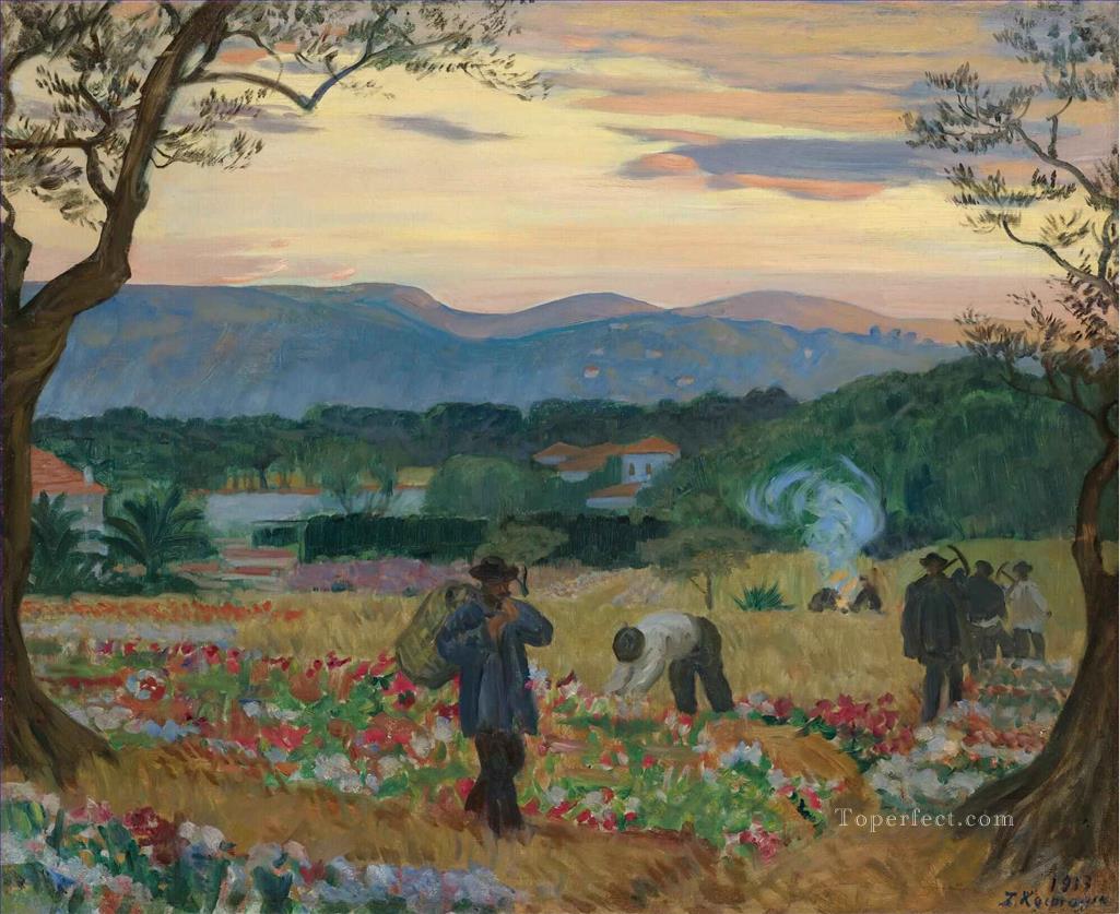 THE FLOWER HARVEST Boris Mikhailovich Kustodiev Oil Paintings